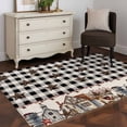 thumbnail image 3 of Black White Washable Area Rug 3x5 Buffalo Plaid Country Star Barn Barrel Farmhouse Low-Profile Large Area Rugs with Non Slip Backing Indoor Floor Carpet for Entrance Living Room Bedroom Home Office, 3 of 9