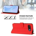 thumbnail image 3 of Wallet Case Compatible for Google Pixel 10a, PU Leather Magnetic Closure Protective Flip Folio Case with 3 Card Holder and Wrist Strap Cover Women Men,Red,For Google Pixel 10a, 3 of 11