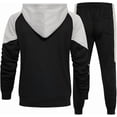 thumbnail image 2 of Chándal deportivo con capucha para hombre, manga larga, cremallera completa, pantalones deportivos, conjunto deportivo de dos piezas con parches, 2 of 5
