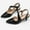 Black PU, variant on Bocca Women's Heel Pumps Silver 2 inch Slingback Dress Shoes 8M