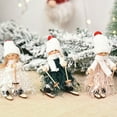 thumbnail image 3 of Borla colgante pequeño muñeco de Navidad de lana juguetes de peluche adornos de árbol de Navidad amigables Billuyoard Blanco Rosa, 3 of 6