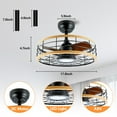 thumbnail image 3 of Bright Corners 16 Inch Downrod Ceiling Fans with Lights and Remote Control, Modern Outdoor Indoor 3 Blades LED Lights Ceiling Fans for Bedroom, Living Room, and Patios (Set of 2), 3 of 5