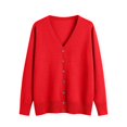 thumbnail image 5 of Womens Casual Crewneck Long Sleeve Open Front Knitted Cardigans Lightweight Button Down Sweater Cardigans Outerwear Tops, 5 of 9