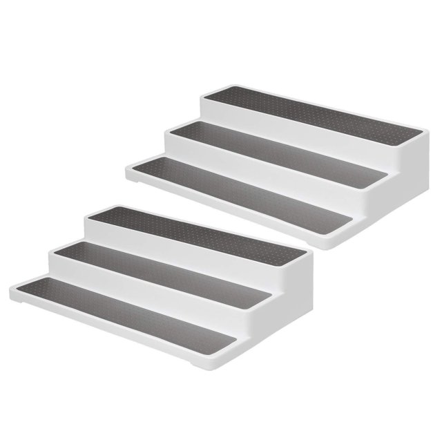 2 Estantes para Especias, Organizador de Almacenamiento, Gabinete Antideslizante, Impermeable, Estante para Encimera de Cocina, Estante de Almacenamiento de Escalera para