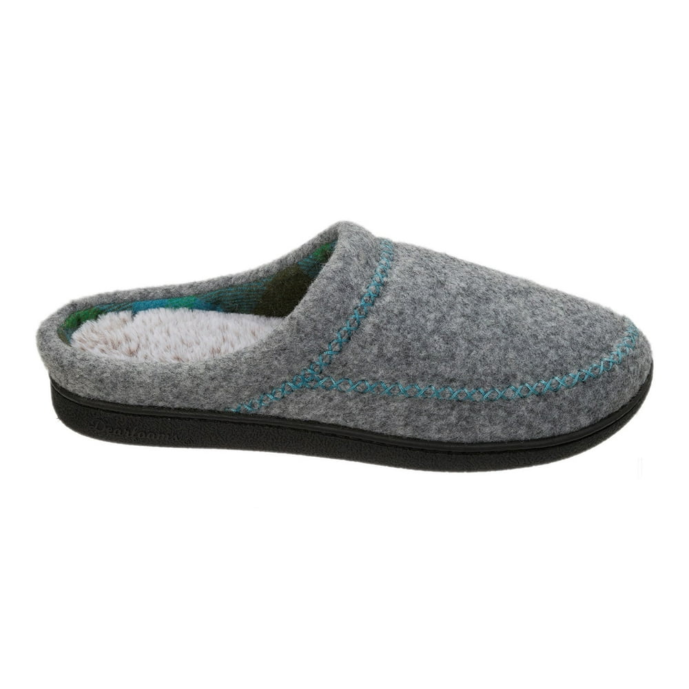 Dearfoams - Dearfoams Women's Wide Width Felt X-Stitch Clog Slippers ...