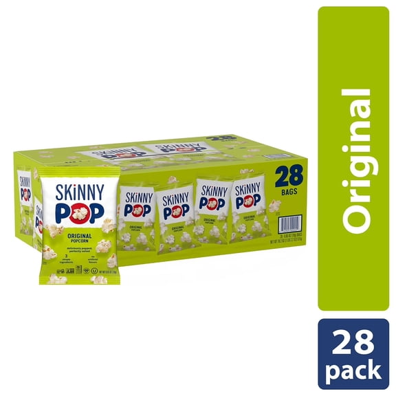 SkinnyPop Original Popcorn Snack Bags, 0.65 oz., 28 pk.