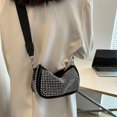 thumbnail image 3 of Bolsa de hombro con diamantes de imitaciónde mensajero con diamantes brillantes para mujer (plata) Likrtyny Para Estrenar, 3 of 9