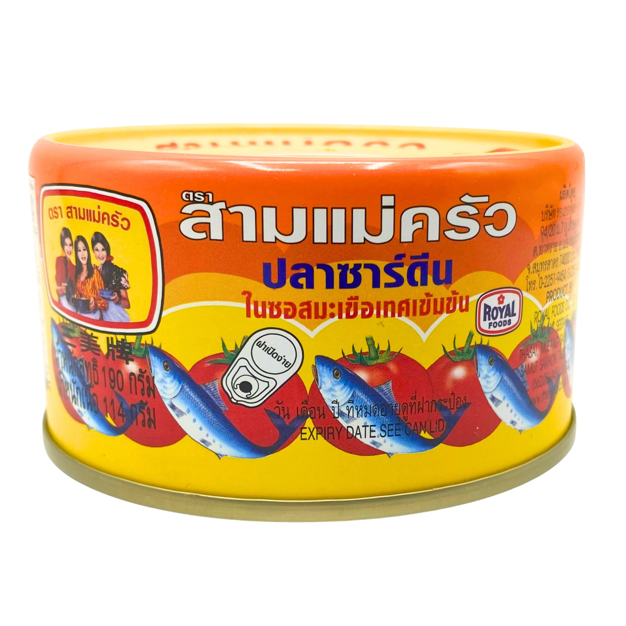 (6 pack) THREE LADY COOKS Canned Sardines in Concentrated Tomato Sauce, 6.7 oz, Wild Caught Sardines, Ready-to-Eat Thai Canned Seafood