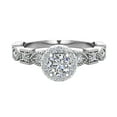 thumbnail image 4 of Round Halo Diamond Engagement Rings for Women Stackable Marquee Design 14K White Gold 0.50 CT TW (G,SI1), 4 of 5
