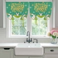 thumbnail image 4 of Happy Easter Balloon Curtains for Living Room/French Door, Rabbits Eggs Spring Daisy Floral Grass Green Tie Up Curtains 63 Inch Length Energy Saving Kitchen Curtains Shades for Windows 42"x63", 4 of 8