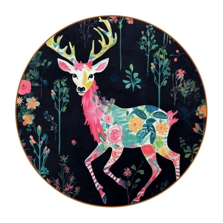 

Coasters for Drinks Coasters for Coffee Table Drink Coasters 6-Pc Christmas Floral Deer