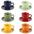 thumbnail image 4 of Gibson Home Color Café 13 Piece Assorted Color Stoneware Mug Set W/ Metal Rack and Saucer Set, 4 of 4