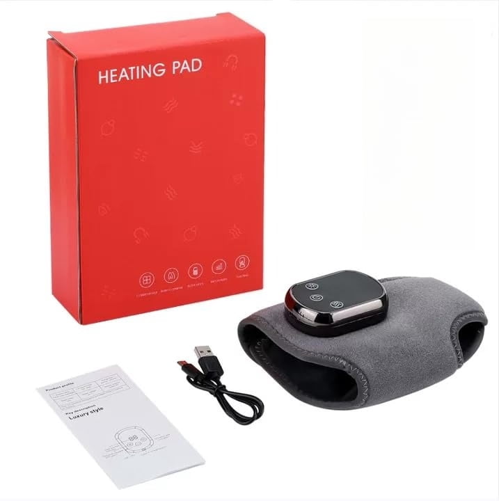 Foot Massager with 5 Heat Levels & 3 Vibration Modes, Triple Therapy Wireless Portable Massager for Home and Travel, Adjustable Breathable Fabric