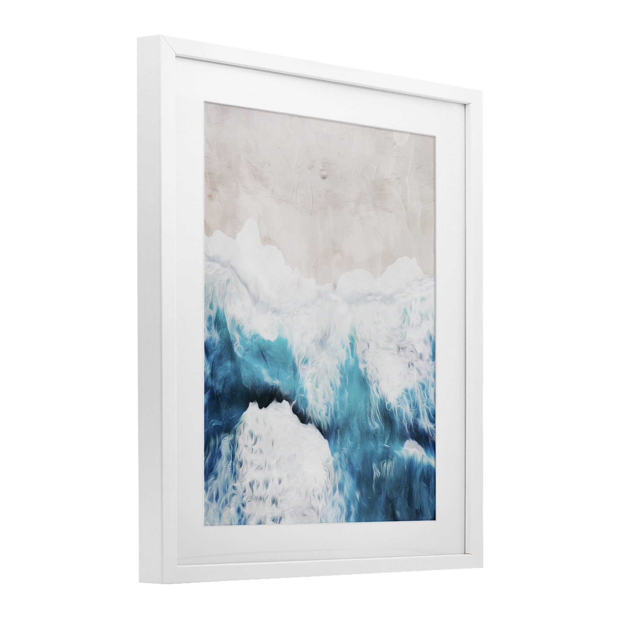 Stupell Industries On The Beach Aerial White Framed Print Under Glass, design by Milli Villa