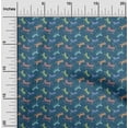 thumbnail image 2 of oneOone Georgette Viscose Bleu Sarcelle Tissu Enfants Léopard Matière de Robe Tissu Imprimé Tissu au Mètre 42 Pouces de Large, 2 of 4