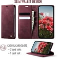 thumbnail image 3 of Funda tipo cartera para iPhone 16e/iPhone SE 4/iPhone SE 2025, de piel, con tarjetero, soporte, cierre magnético y protección RFID de TPU a prueba de golpes, 3 of 8