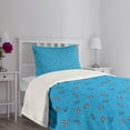 thumbnail image 5 of Ambesonne Lighthouse Quilted Bedspread Set 2 Pcs, Polka Dots Marine, Twin Size, White Blue and Red, 5 of 6