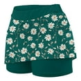 thumbnail image 3 of 2025 Clearance Clothes LEBONYARD Plus Size Shorts Clearance,Women Solid Color Bottom Pants Floral Skirt Hem Medium Waist Skirt Pants Sports Shorts Bottom Skirt Pants Shorts Green XXXXL, 3 of 5