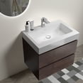 thumbnail image 3 of 24" Walnut Bathroom Vanity with Sink, Large Storage Wall Mounted Floating Bathroom Vanity for Modern Bathroom(without Drain and Faucet), 3 of 9