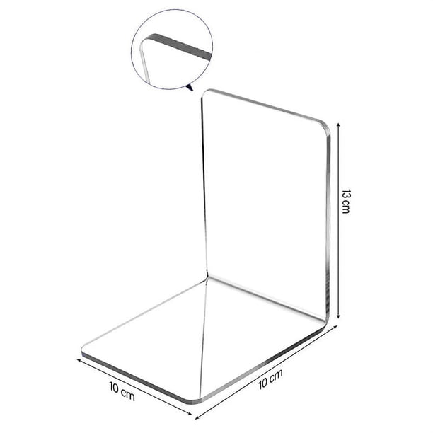 Sujetalibros Sujetalibros de acrílico Extremos de libros transparentes para estantes Sujetalibros decorativos para estantes Sujetalibros antideslizante para libros (2 piezas, grande)