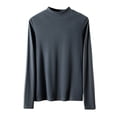 thumbnail image 5 of Women Bottoming Tops DE Velvet Self-Heating Thermal Top Half High Collar Long Sleeve Slim Fit Base Layer Shirt, 5 of 8