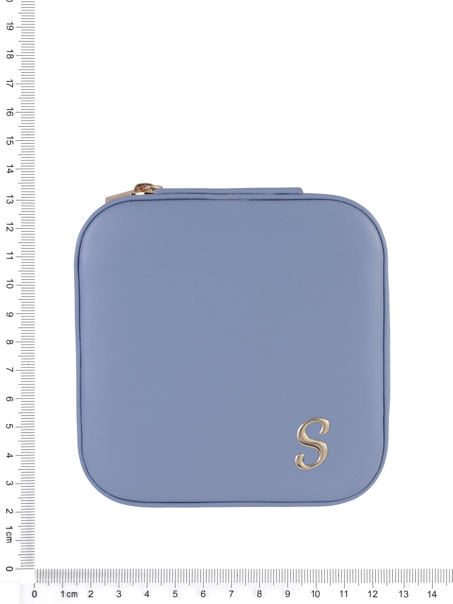 Time and Tru Goldtone/Blue Initial "S" Square Jewelry Organizer