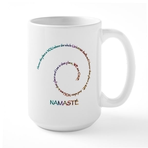 CafePress - Meaning Of Namaste Large Mug - 15 oz Ceramic Large White Novelty Mug
