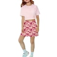 thumbnail image 4 of CPNG Girl's Athletic Skorts Sporty Skirts with Shorts High Waisted Stretchy Skort Casual Heart Print Sporty Skorts, 4 of 6