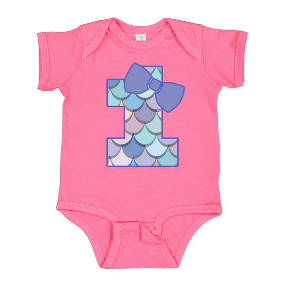 Inktastic 1st Birthday Mermaid 1 Year Old Girls Baby Bodysuit