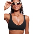 thumbnail image 4 of Top de Bikini CRZ YOGA con Relleno, Tirantes Anchos en V, Negro, Talla L, 4 of 6