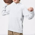 thumbnail image 5 of JSKUMAR Boys Girls Quarter Zip Sweatshirts Soft Breathable Loose Pullover Tops Long Sleeve Mock Neck Athletic Shirts (White,14-15 Years), 5 of 6