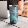 thumbnail image 4 of 20oz Insulated Tumbler, Travel Coffee Tumbler with Lid, Cup Holder Friendly Travel Coffee Mug, Stainless Steel Thermos, 20 Oz Tumbler, Reusable Insulated Coffee Mug with Lid ( Teal Green ), 4 of 7