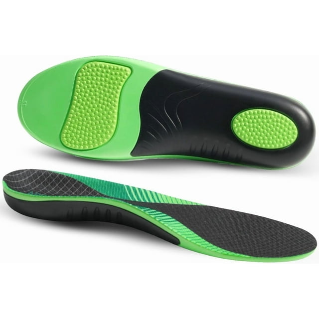 Orthotic Inserts Arch Support Shoe Inserts for Women Men,Orthotic Shoes Inserts,Plantar Fasciitis Insoles for Flat Feet,High Arch Support Shock Absorption Insoles (Green, Men 8-8.5/Women 10-10.5)