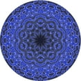 thumbnail image 1 of Ahgly Company Indoor Round Patterned Denim Dark Blue Area Rugs, 5' Round, 1 of 6