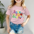 thumbnail image 2 of Povozer Toddler Baby Girl Back to School T-Shirt Outfit Kindergarten First Grade Short Sleeve T-Shirt WELCOME BACK TO SCHOOL Tops(Light Pink,6-7 Years), 2 of 4
