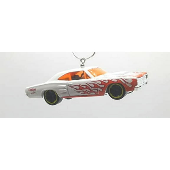 Christmas Ornament for 1969 Dodge Coronet Superbee White Red Flames