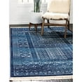 thumbnail image 2 of Unique Loom Quartier Rustique Zone Frontalière Tapis 6' x 9' Rectangle Bleu/bleu Marine, 2 of 2