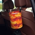 thumbnail image 5 of Round Car Trash Can 7×5.9in Waterproof, Durable, Not Easy To Fade, Easy To Install And Disassemble To Prevent Interior Pollution Vector Camouflage Pattern Orange Red_4, 5 of 7
