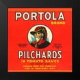 thumbnail image 2 of Retrolabel 12x12 Black Modern Framed Museum Art Print Titled - Portola Brand Pilchards, 2 of 5