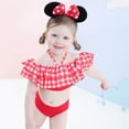 thumbnail image 3 of Trajes de baño con estampado floral para niñas Trajes de baño de dos piezas con volantes y volantes adecuados para 12-18 meses Feliz Sencillez, 3 of 4