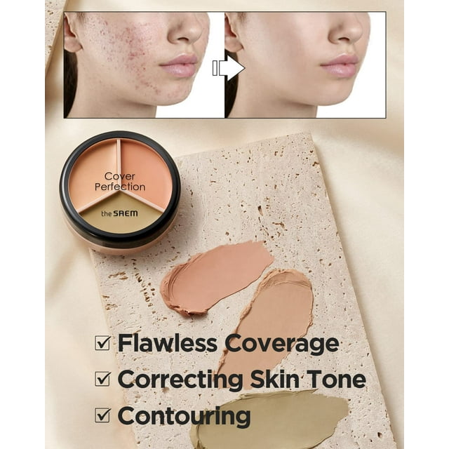 the SAEM - Correcteur Triple Pot Cover Perfection #01 Beige (4,5g)