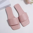 thumbnail image 6 of FRSASU Women's Slide Sandals Fashion Square Open Toe with Cushioned Footbed Summer Beach Slippers Pink, 6 of 9