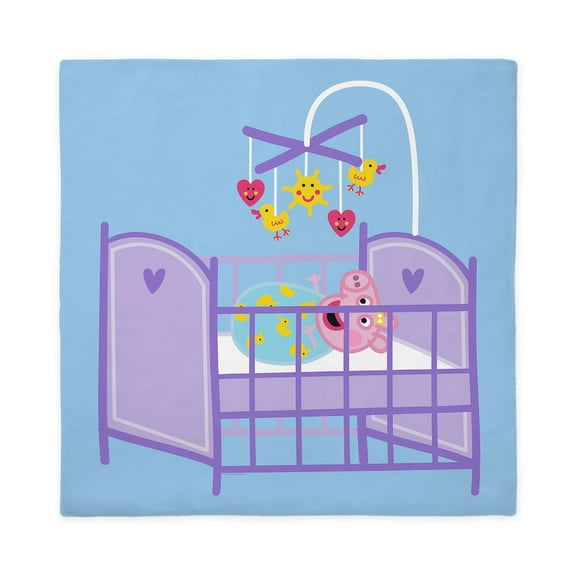 CafePress - Peppa Pig: Crib Giggles - Queen Duvet