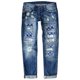 thumbnail image 3 of Gibobby Pantalones deportivos mujer Pantalones de mezclilla para mujer Pantalones de pierna recta Estampado Pantalones rectos de tiro medio Jeans(Azul,M), 3 of 4