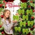 thumbnail image 6 of The Red And Green Christmas Bow Christmas Tree Is Decorated With A Lime Green Wreath Velvet Bow Tree Top Ribbon, 6 of 7