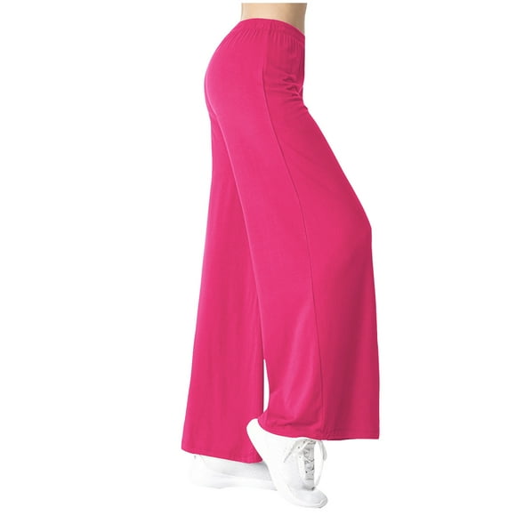 Virmaxy Jogger Yoga Pant for Women Breathable Sweat Absorbent Wide Leg Modal Fitness Pants Yoga Gym Pants Loose High Waisted Cozy Lounge Pants Workout Out Straight Leg Joggers Hot Pink-A L