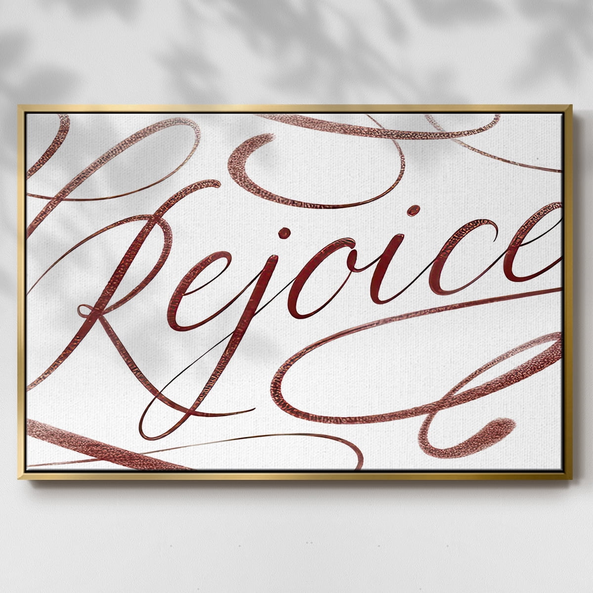 Rejoice - Framed Gallery Wrapped Holiday Canvas - 27 x 41 - Gold Frame