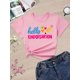 thumbnail image 1 of Camiseta de primer día de clases para niña, diseño de corazón con estampado de lápiz, manga corta suave y cuello redondo, lavable a máquina, informal, de verano, para el primer día, tejido cómodo., 1 of 6