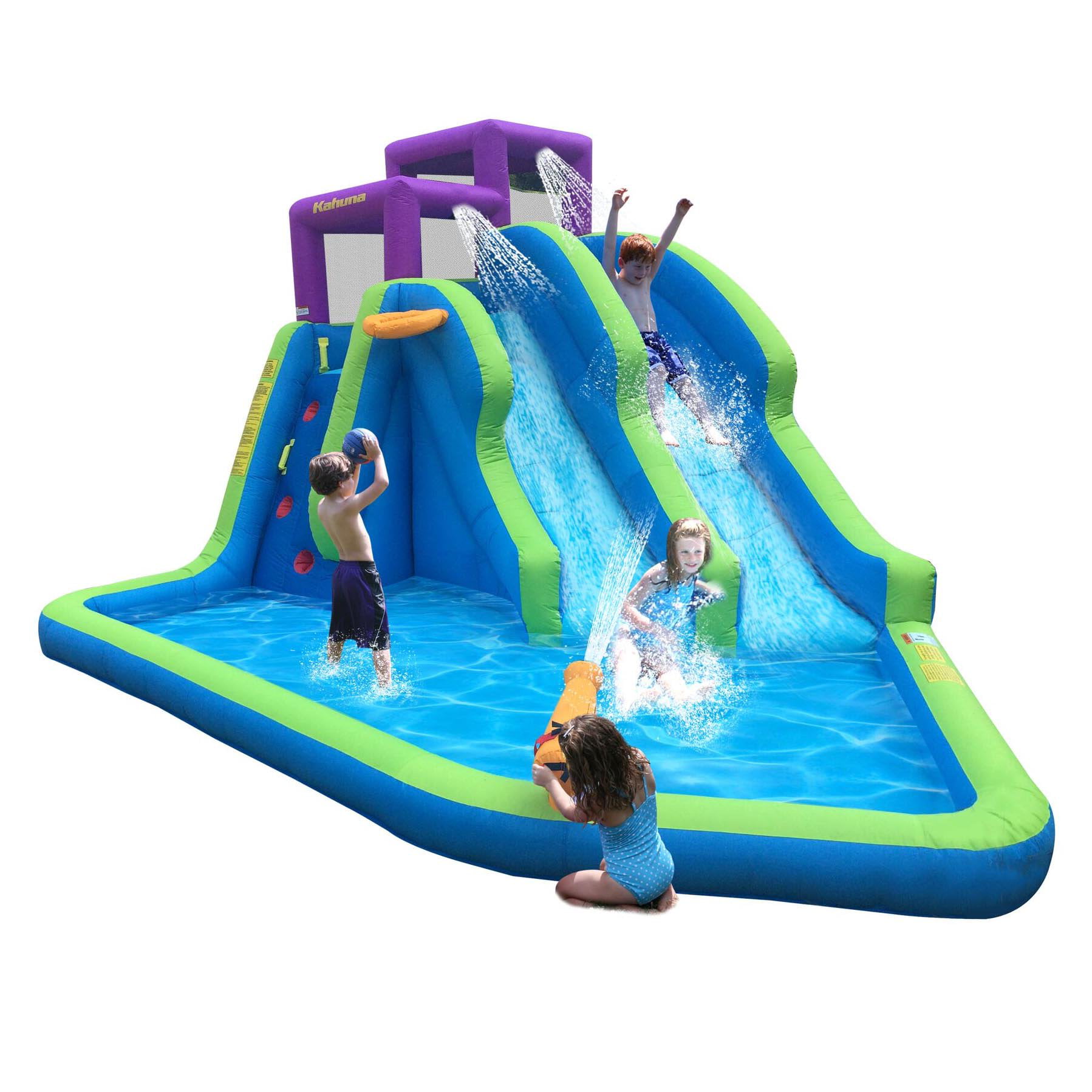 Natuworld 15FT Lawn Water Slides,Outdoor Water Slide for Kids Inflatable Crash Pad for Garden Backyard,Summer Party Water Toys 