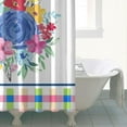thumbnail image 4 of Pioneer Colorful Floral Shower Curtain for Bathroom Home Decor Bathtubs Waterproof Fabric Curtain with 12 Hooks 72x72in, 4 of 6